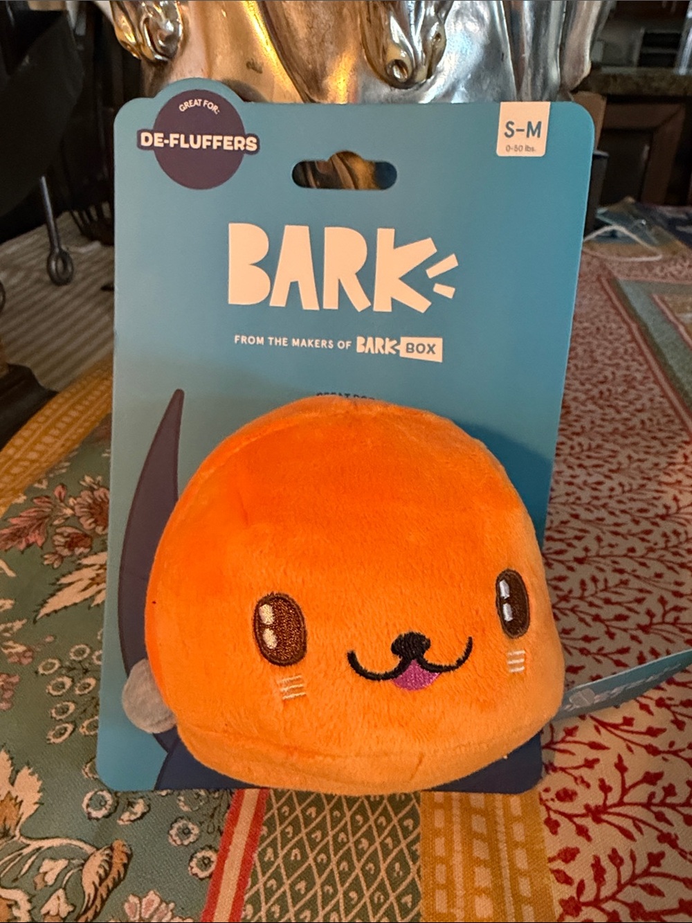 🆕 BARK Santiago Seal Rip & Reveal Crinkle Squeaky Plush Dog Toy, Orange